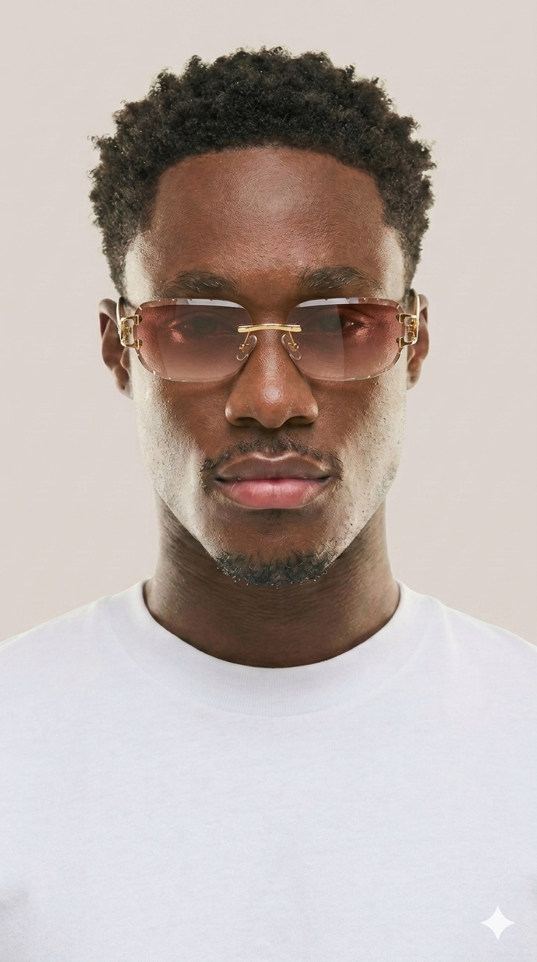 Model wearing Valdener eyewear